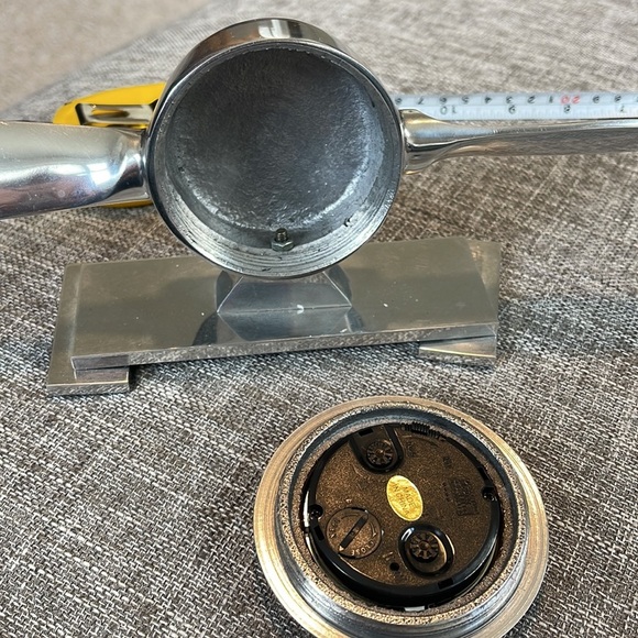 Table Clock Propeller Mantle Watch Aeroplane Metal Quartz Alarm Art Déco - Picture 12 of 13